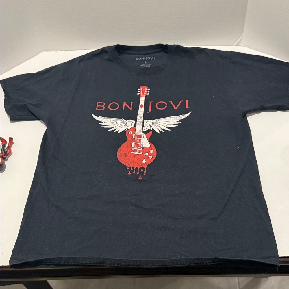 Retro Bon Jovi Black Graphic T-Shirt